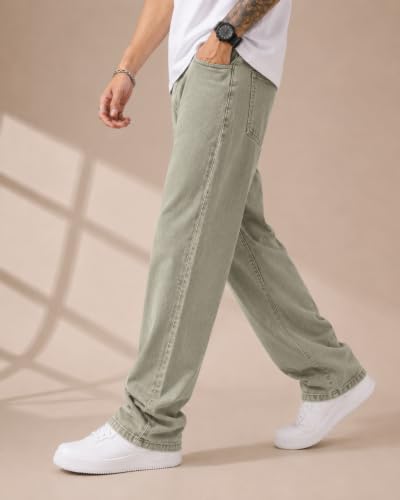 Image of Men's Comfortable Casual Denim Jeans || Straight Fit (Jean) for Men || Regular Fit Mid Rise Flat Front Full Length Jeans for Men| Modern & Fashionable for Casualwear