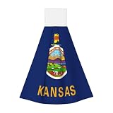 PPHGUT Kansas State Flag Print Asciugamani ad asciugatura rapida Asciugamano riutilizzabile Cottura Cottura Servire Pulizia Piatti Pulire