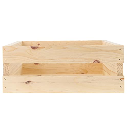 LEISURE ARTS Good Wood Wooden Crate, Wood Crate Unfinished, Crates For Display, Crates For Storage, Wooden Unfinished, Pine, 14