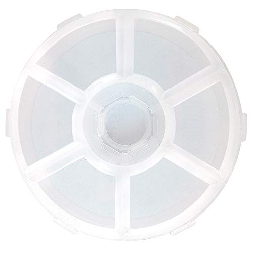Image of The Beadery 6 Compartment Round Organizer Storage Container, clear