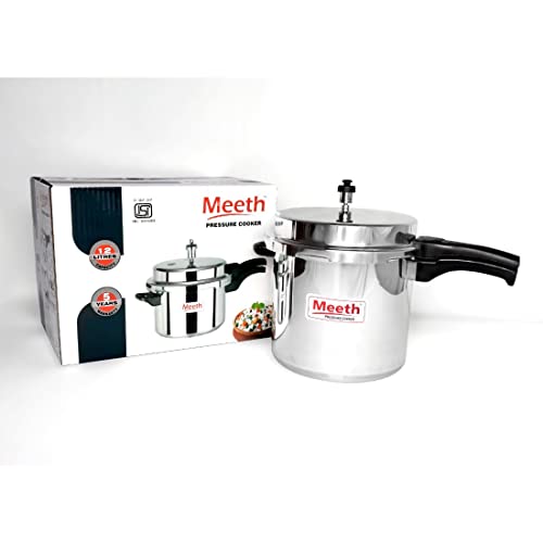 Image of Meeth Aluminium 12 Litres Capacity Pressure-Cooker With Outer Lid (Silver)