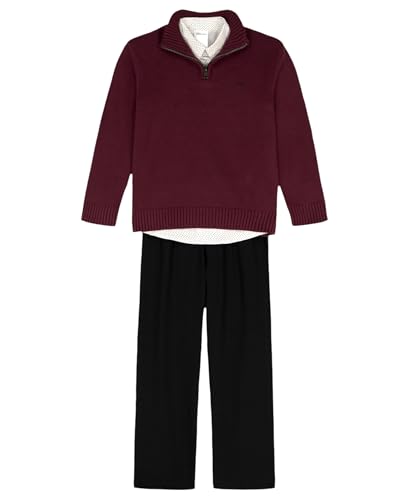 Image of Calvin Klein boys 3-piece Sweater Set With Matching Button-down Shirt and Pants