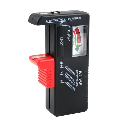 Testeur de batterie pour différents types de piles, testeur universel pour piles AAA, AA, C, D, testeur de batterie rapide pour piles 9 V/1,5 V et piles bouton (modèle : BT-168)