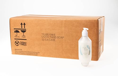 Celeste Flight Luxe Almond Fragrance Antibacterial Liquid Hand Soap TR-BR10W/E - (Case of 32 10oz Threaded Bottom Bottles), Commercial Hand Soap