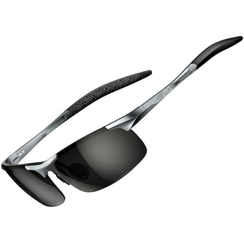 Attcl Gafas De Sol Deportivas Polarizadas Para Hombre, Marco De Metal Al-Mg Súper Ligero Gray