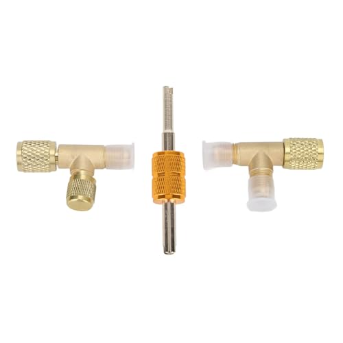 Image of Brass Tee Adapter, Leakproof Wearproof 1 /4in Valves Core Tee Adapter for R22 R12 R134 Refrigerant