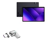 BoxWave Adapter Compatible with Leia Lume Pad 2 - MagnetoSnap PD Angle Adapter, Magnetic Charging Connector Device Saver - Metallic Silver