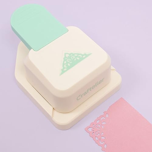 Craftelier - Pressure Lever Filigree Shaped Corner Punch for Die Cuts on Papers and Cardstock, turquoise - Image 2
