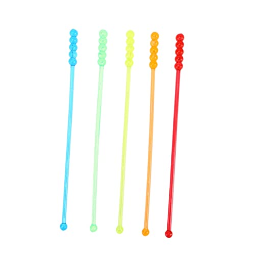Ciieeo 50 Pcs Colorful Acrylic Swizzle Sticks Translucent Beverage Stirrers for Cocktails Coffee Juice Bar Restaurant Use Random Color