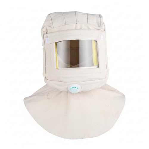 Capucha de chorro de arena de lona con casco para evitar polvo y salpicaduras 2