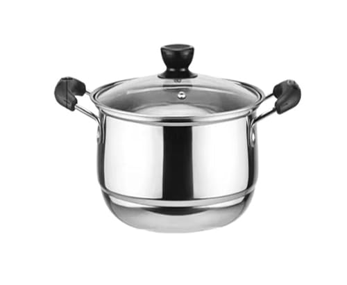 YGMNQAL Suppentopf Edelstahltopf mit doppeltem Boden, Suppentopf, Nicht magnetisch, for Kochen, Mehrzweck-Kochgeschirr, Antihaft-Pfanne, Gasherd, gebrauchter Topf, Hot Pot(18cm Two Handle Kind)