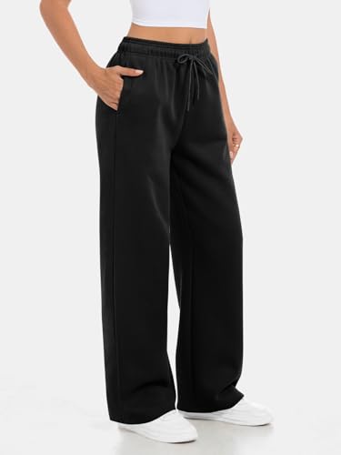 Fleece Sweatpants Women Wide Leg High Waisted Baggy Pants Drawstring Fall Outfits Fashion Teen Girl Athletic Joggers4