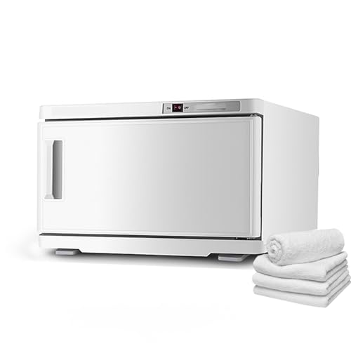 Calentador de toallas caliente, cubo calentador de toallas de 25 l con pantalla LED y rejilla de acero inoxidable, desinfección facial, salón de belleza, spa, para toallas de gran tamaño y batas de