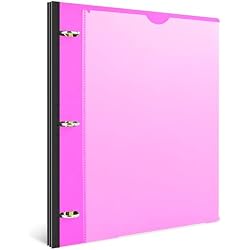 INFUN 1 Inch Telescoping 3 Ring Binder - 1PCS,Flexible Round Binder with Customizable Front Cover and Clear Catalog Pocket, 1 Inch Rings, Holds 8.5x11 inch Paper-Pink