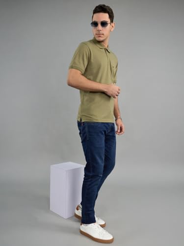 Image of Monte Carlo Mens Regular Fit Half Sleeve Solid Polo Neck T-Shirt (Pack of 1)