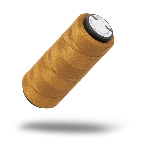 Lialina Jeansgold - Hilo para máquina de coser (500 m, certificado Oeko-Tex, costuras como en el original, juego de hilo de coser para vaqueros extrafuerte, n.º 36, hilo vaquero para máquina de coser)