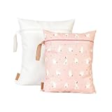 Hamur - Set di 2 sacchetti impermeabili riutilizzabili e a prova di disordine (1 grande 12,6 x 14,15,2 cm), lavabili a 40 °C, leggeri per riporre oggetti essenziali per bambini, viaggi e palestra