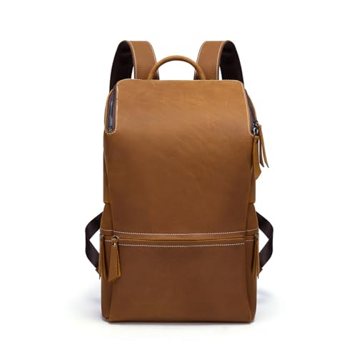 Genuine Leather laptop backpack suitable for both male and female work, lightweight backpack, waterproof leisure travel
