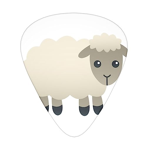 Lot de 12 médiators en forme de mouton pour guitare électrique et basse - Les Beatles, Paul McCartney, John Lennon, RIngo Starr, George Harrison Lot de 12 médiators en forme de mouton pour guitare électrique et basse