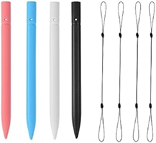 Stylus, 4pcs Replacement Colorful Stylus Tablet Pen and Lanyards, 100% Matching Surface for LCD Writing Tablets, Drawing Tablets Boards, Kids Doodle Board (White+Pink+Black+Blue)