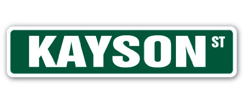 Kayson Street Sign Childrens Name Room Sign | Indoor/Outdoor | 18" Wide
