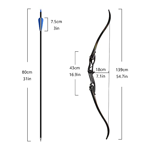 The7Box Archery Takedown Recurve Bow 30 Lbs,Bow And Arrow Set For Adult Longbow Right Hand Outdoor Target Practice Competition #TOP1