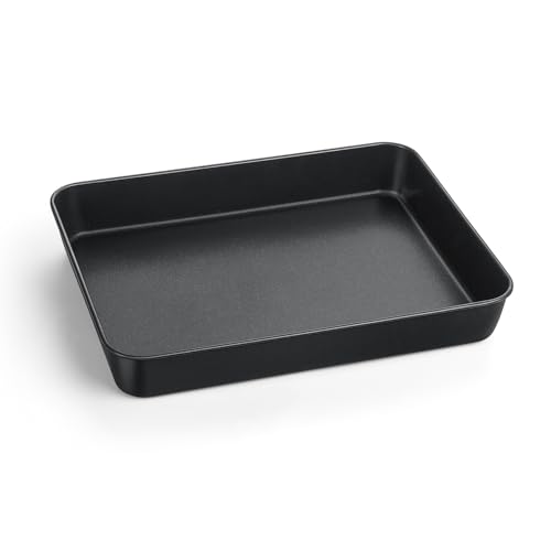 Onader Antihaft Backblech, Edelstahl Auflaufform Tiefes Kuchenform Backform für Brownies, Lasagne, Auflauf, 26,5 x 20,8 x 5 cm, Gesund & Schwerlast, Rostbeständig & Leicht zu reinigen