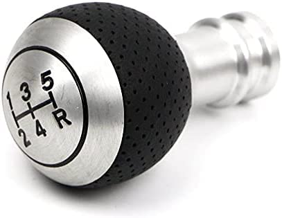 Pomello del cambio universale in pelle a 5 velocità Leva del coperchio del bastone per auto manuale Modifica argento