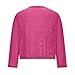 Sequin Jacket for Girls Sparkly Cropped Tops Open Front Long Sleeve Shrug Kids Fashion Party (Hot Pink, 13-14 Years)