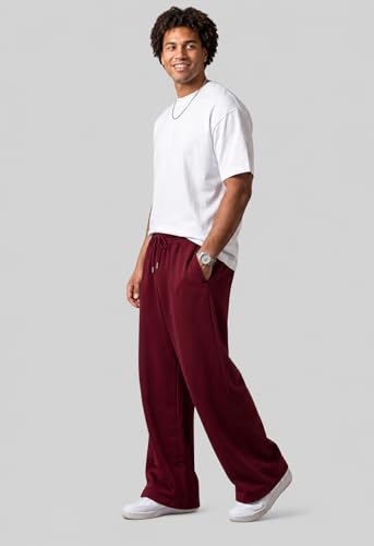 Image of Pure Cotton Men's Baggy Lower | Lower for Man Loose Fit with Pockets & Elastic Waist I Baggy fit Lowers for Gym, Jogging & Casual Wear