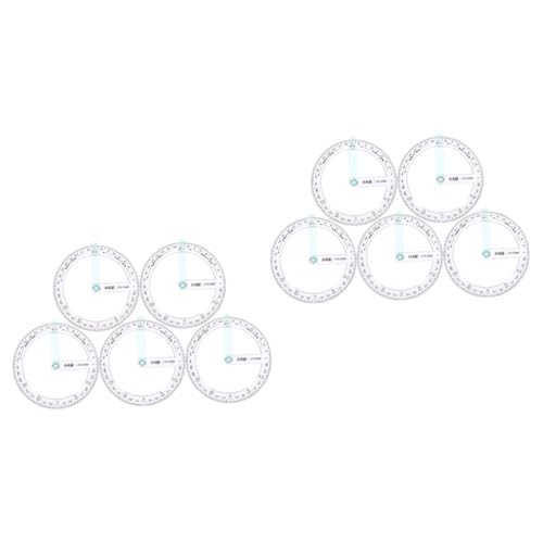 OHPHCALL 10個 丸定規 プロの円分度器 分度器測定ツール 360度分度器 幾何学分度器 円分度器製図ツール オフィス測定分度器 数学幾何分度器 明確な分度器 分度器の測定 プラスチック