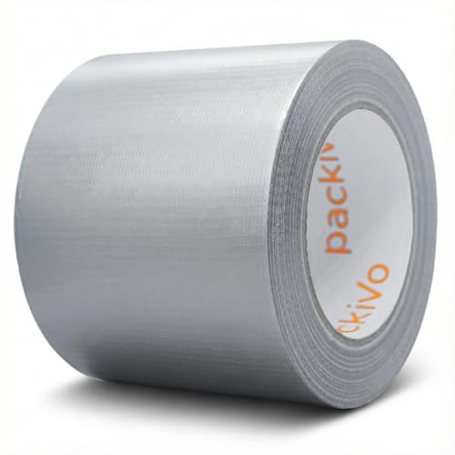 packivo Nastro adesivo nero – 50 m x 100 mm nastro in tessuto Duct Tape extra largo spessore ultra forte nero nastro adesivo impermeabile per interni ed esterni