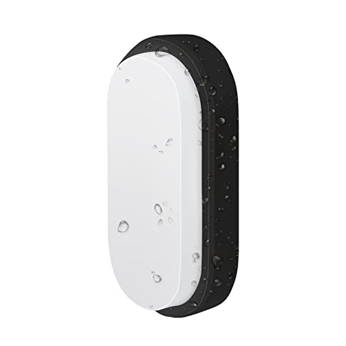 ANWIO Éclairage Extérieur Autour des Murs, 14W Plafonnier LED Ovale Noir 4000K 980Lm, Applique Murale Protégée IP54 Etanche, 1 Pièce