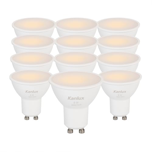 Kanlux GU10 LED Light Bulbs 8W – Pack of 10 | 690 Lumens Warm White | 100° Beam Angle | Non-Dimmable | Energy Saving Spotlights for Home & Office – 220-240V