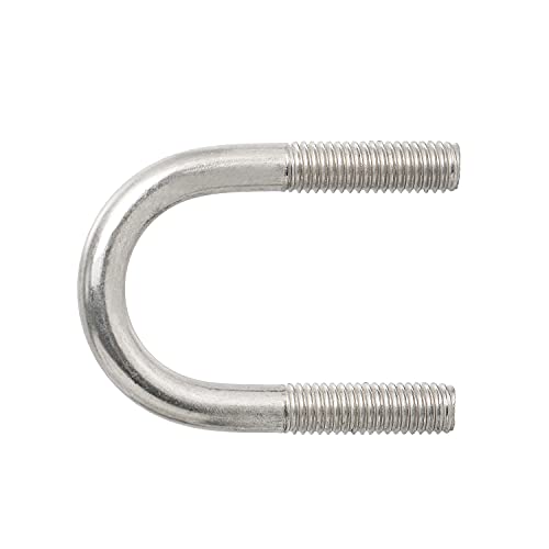 Image of Round U-Bolts 1.06 Inch (27mm) Inner Width M8 Thread 304 Stainless Steel Silver with Plates Nuts Flat Washers for CarRVTrailer Bumper, 2Pcs, M8x27mm