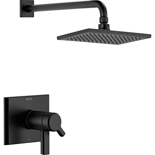 Delta Faucet Pivotal TempAssure Shower Faucet with Rain, Rainfall Shower Head, Matte Black Shower System, T17T299-BL (Valve Not Included)