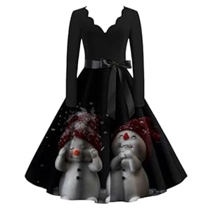 Women'S Christmas Dresses Fashion V-Neck Casual Slim Printed Long Sleeve Dresses, S-5Xl 4 31f4fw8vmzl. sl500 . ss300