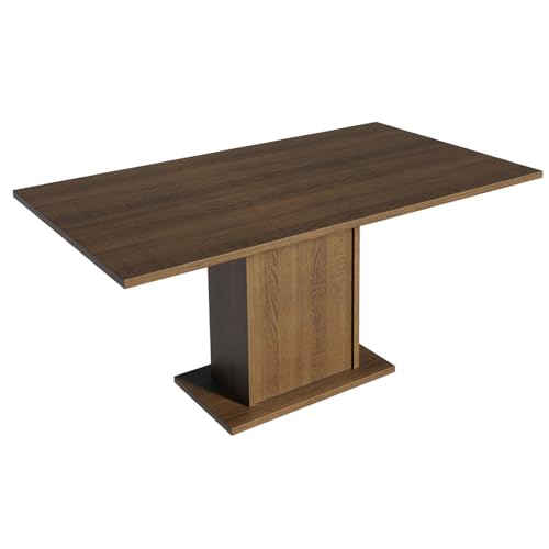 Image of Madesa 4 Seater Dining Set with Fully Cushioned Rectangular Table Top, Sturdy Wooden 160 Cm for Dining Room and Kitchen - Brown /Beige
