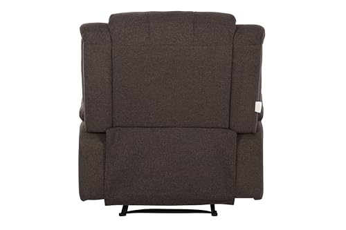 Image of Urban living - Illinois Single Seater Fabric Manual Recliner | 1 Seater Sofa | Single Sofa Recliner | 1 Seater Chair Sofa | 1 Year Warranty | Dark Brown