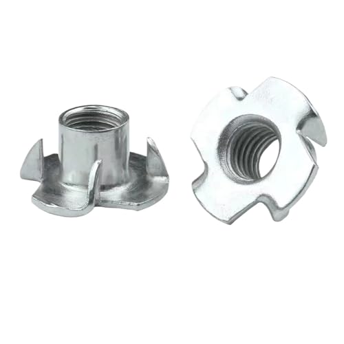 MAYyhem 5 Pezzi M3 M4 M5 M6 M8 M10 M12 zincato a Quattro Griffe Dado a T Inserto a Punte Dado a T ferramenta for mobili(M12)