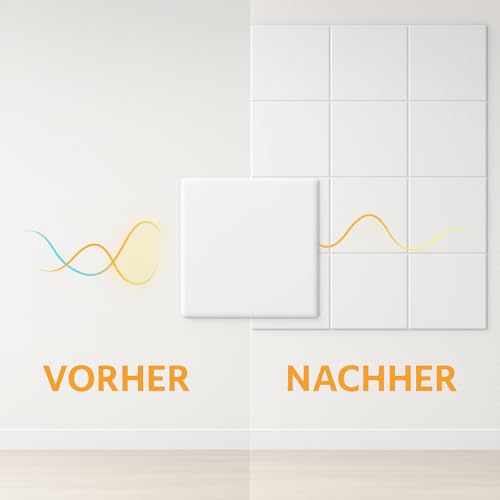 MatoSan® 30 Quadratische Akustikplatten Selbstklebend Schalldämmung Schallabsorber Wand Hohe Dichte für Wand Decken Holz & Tür Akustikpaneele Zimmer Dämmen gegen Lärm Lärmschutz Wand Weiß-