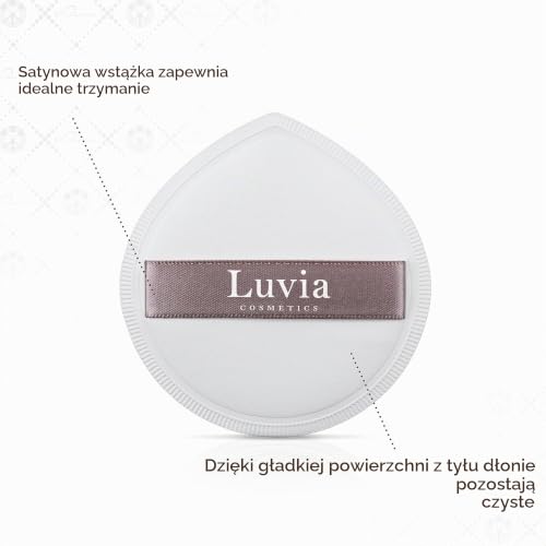 Zestaw do makijażu Elegance – Luvia Cosmetics The Puffys, 2 gąbki kosmetyczne w zestawie, frędzle do pudru, dwustronna taśma gumowa, profesjonalne gąbki do płynnej tekstury w kolorze kawy