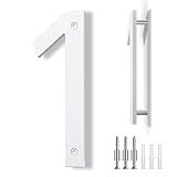 IVERRA 8 Inch Large Floating House Numbers, White Modern House Number for Outside, Home Address Numbers for Outdoor Garage Gate Wall Street (1)