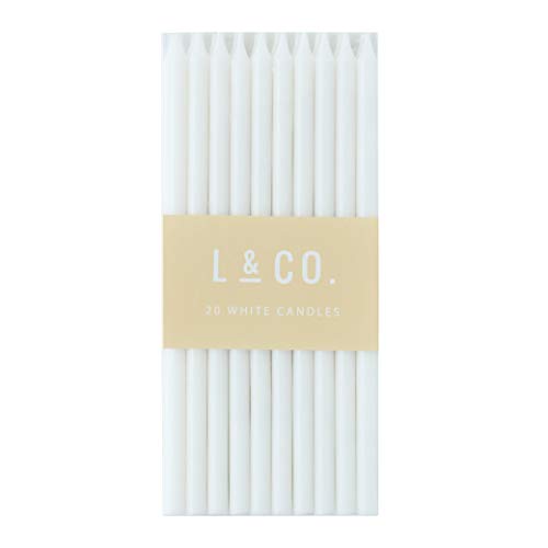 Reviews for l&co 20 Count Tall Skinny White Birthday Cake Candles