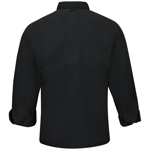 Image of Red Kap Men's Long Sleeve Ten Button Chef Coat with Mimix and Oilblok