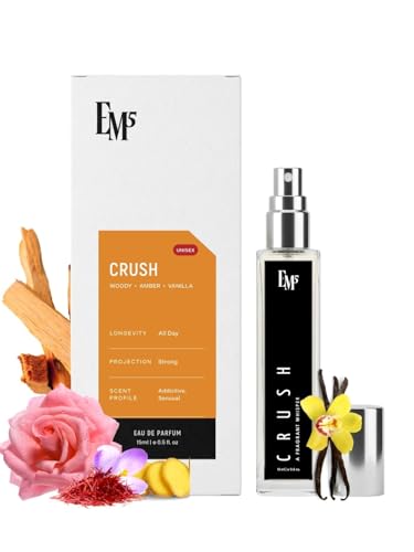 Image of EM5 Crush Unisex Perfume | Woody Amber Warm Spicy Fragrance | Eau de Parfum Spray for Men & Women | Luxury Gift for Him /Her | 15 ml