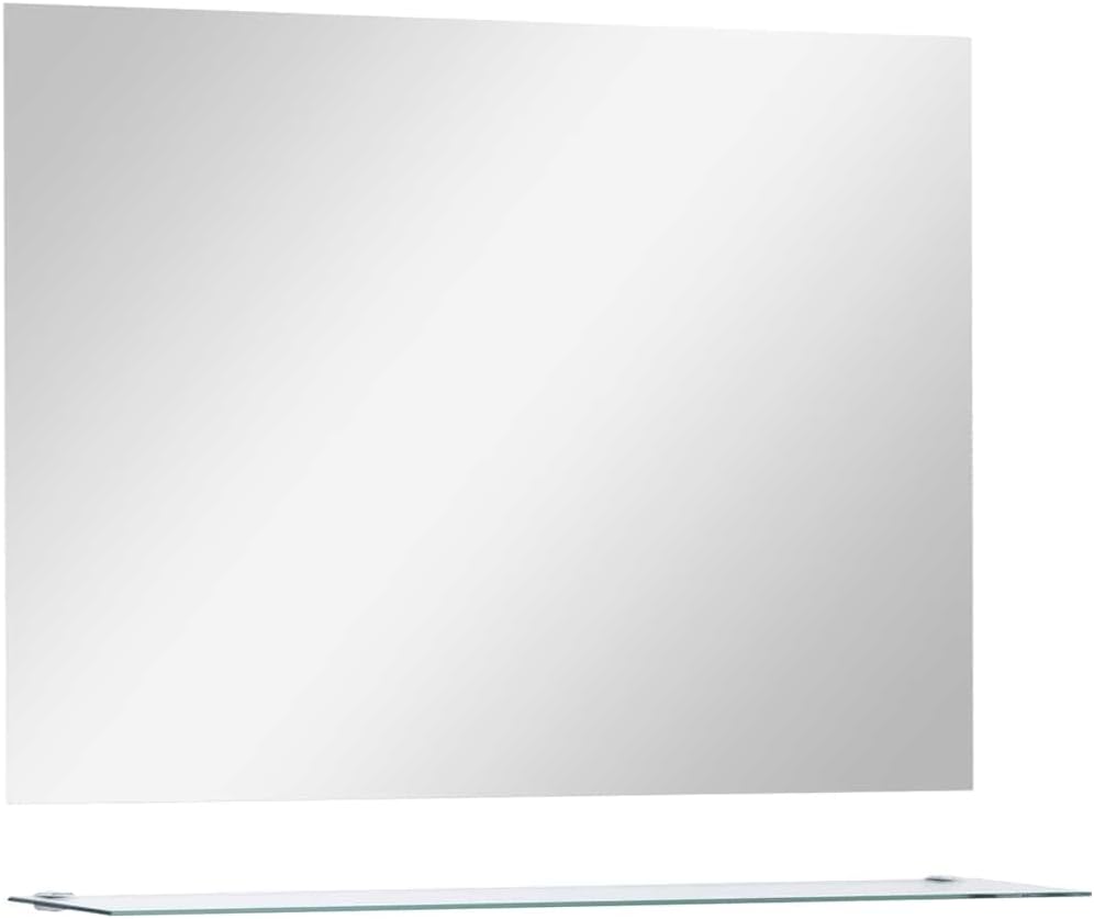 vidaXL Wall Mirror See-Through Tempered Glass 31.5 x 23.6 in Simple