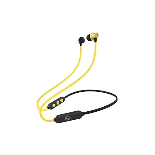 Ekko Unplug N02 Bluetooth Neckband, 15 Hours Playback Time, Bluetooth V5.1, 10 mm Driver, Twin Connect, Voice Assistance (Yellow)