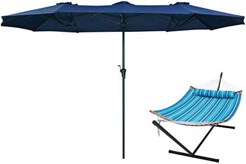 SUPERJARE 13FT Umbrella Outdoor Patio and Hammock with Stand