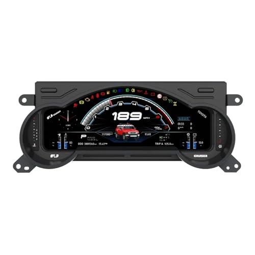 12.3" LCD Digital Dashboard Cluster Compatible for Toyota FJ Land Cruiser 2007-2024 Speedometer Virtual Instrument Panel Cockpit Meter(No Handle)